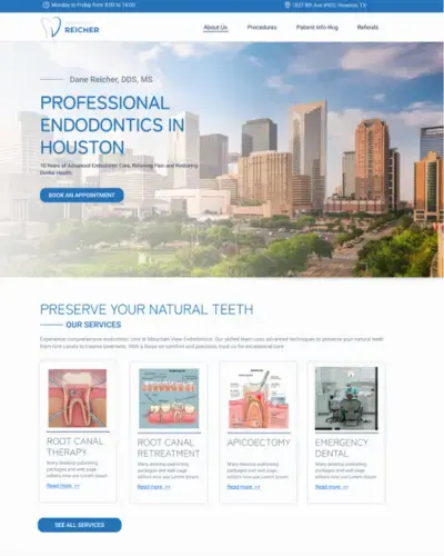 Modern dental website design